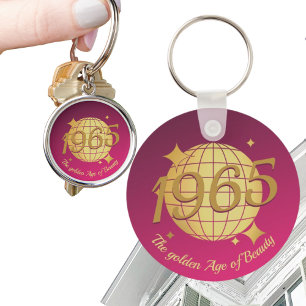 Chaveiro Nascer em 1965 presente de ouro rosa-60 anos