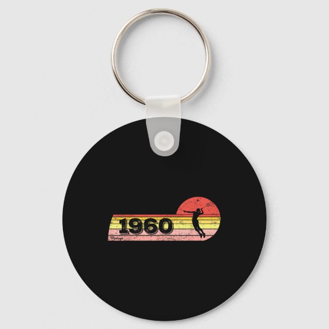Chaveiro Nascer para jogadores de Badminton 1960 Birthday V (Frente)