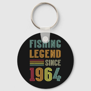 Chaveiro Nascido Em 1964 Aniversário Pescador Retro Vintage