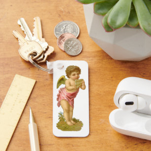 Chaveiro Natais vintages, Anjo Musical com Pan Pipes