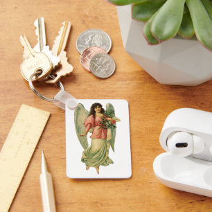 Chaveiro Natais vintages, Anjo Vitoriano Antiquado