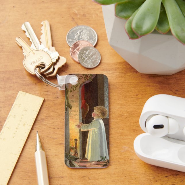 Chaveiro Natais vintages, Aquecimento infantil pela Lareira (Mesa)