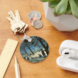 Chaveiro Natais vintages, Central Park em Glackens de inver