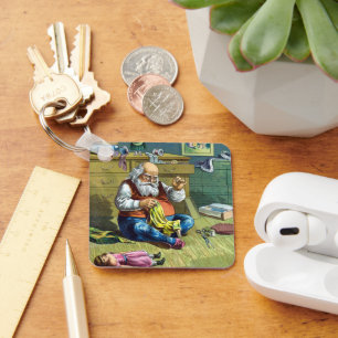 Chaveiro Natais vintages, Fazer de Papai Noel Bonecas