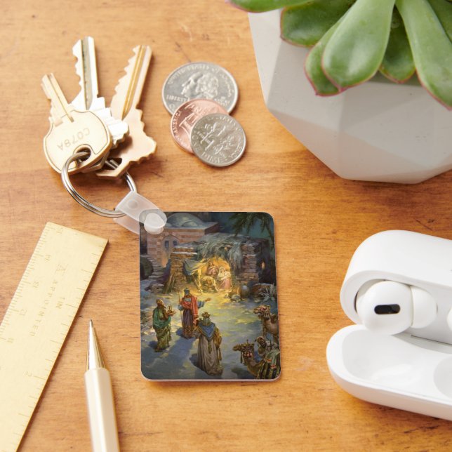 Chaveiro Natais vintages Natividade com Magi Visitante (Mesa)