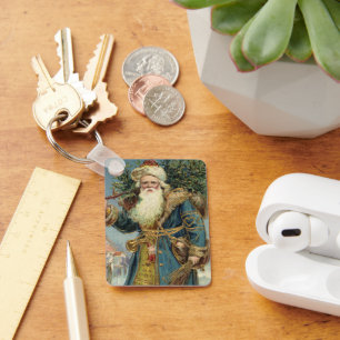 Chaveiro Natais vintages, Papai Noel Vitoriano com Árvore