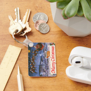 Chaveiro Natais vintages Papai Noel Voando Sua Altura