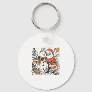 Chaveiro Natais vintages Snowman Santa Claus Floral Men W