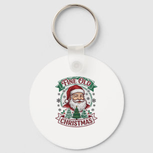 Chaveiro Natal Antigo Bom Papai Noel Árvores Flocos de Neve