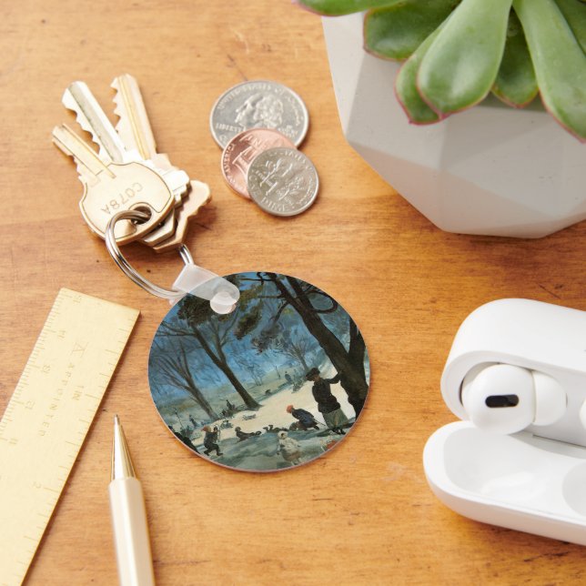 Chaveiro Natal Antigo, Central Park no Inverno Glackens (Mesa)