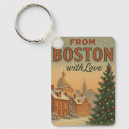 Chaveiro Natal Antigo de Boston Com Amor