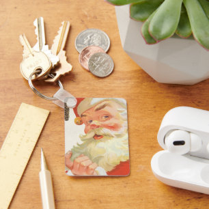 Chaveiro Natal Antigo, Papai Noel Alegre com um Segredo