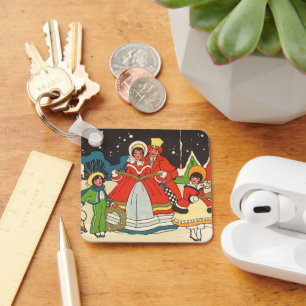 Chaveiro Natal Antigo, uma Família Cantando Músicas de Nata