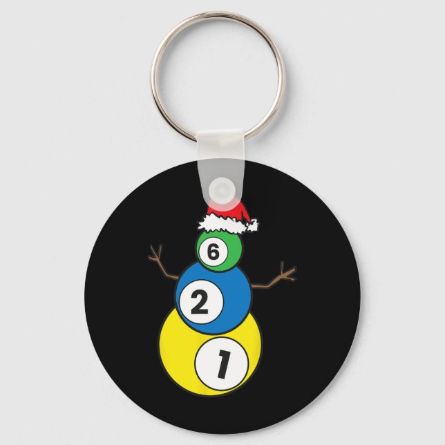 Chaveiro Natal Billiards Snowman Crianças Presente de Natal (Frente)