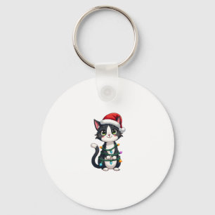 Chaveiro Natal Cat Tuxedo Black cat xmas light gatinho c