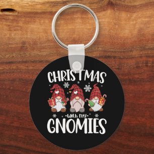 Chaveiro Natal Com Meus Gnomos Búfalo Xadrez Vermelho Gnome
