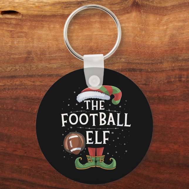 Chaveiro Natal da Família Elf de Futebol Americano (Frente)