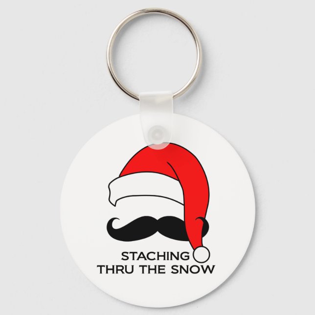 Chaveiro Natal de bigode - Escraçando a neve (Frente)