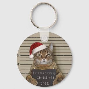Chaveiro Natal de Gato de Mugshot