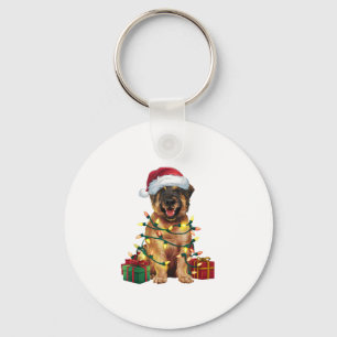 Chaveiro Natal de Santa Hat Leonberger Dog do Natal do Nata
