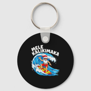 Chaveiro Natal de Santa Surfando Mele Kalikimaka Havaiano