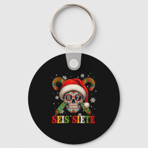 Chaveiro Natal Dia De Los Muertos Açúcar Crânio Seis Sete