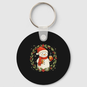 Chaveiro Natal Divertido Homem de Neve Café Bolo de Gengibr