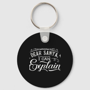 Chaveiro Natal Divertido Querido Papai Noel Posso Explicar