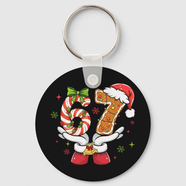 Chaveiro Natal Divertido Seis Sete 6 7 Meme Geração Alpha G (Frente)