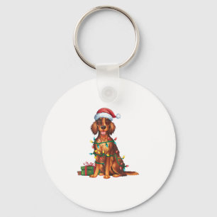Chaveiro Natal do Cachorro Irlandês de Santa Hat