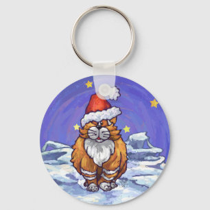 Chaveiro Natal do gato do gengibre