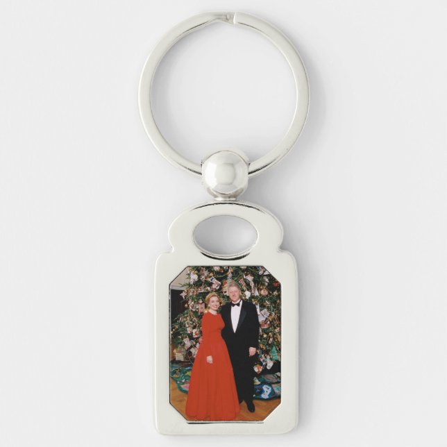 Chaveiro Natal do Presidente dos EUA Bill Clinton & Hillary (Frente)