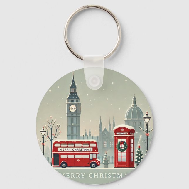 Chaveiro Natal em Londres | Big Ben e Londres Festivo (Frente)