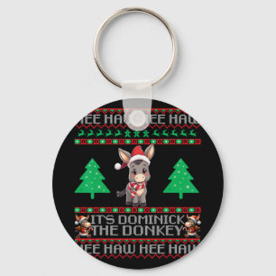 Chaveiro Natal engraçado burro de Natal italiano Dominick