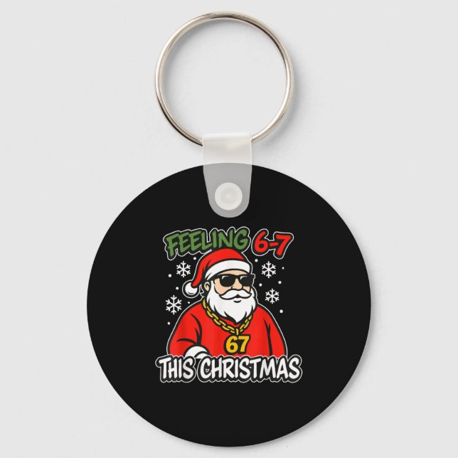 Chaveiro Natal engraçado crianças 6-7 67 Seis Sete Meme Men (Frente)