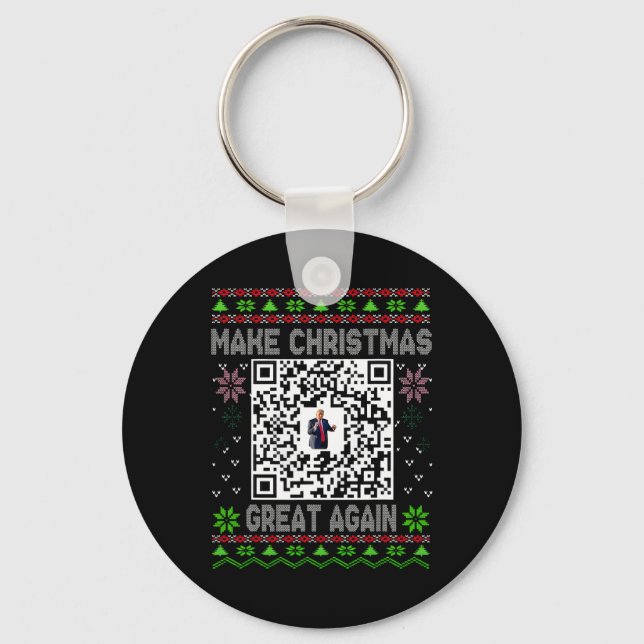 Chaveiro Natal Feio Divertido Qr Presidente Trump Dança Cód (Frente)