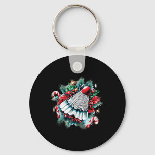 Chaveiro Natal Festivo Para Amantes de Badminton, Natal