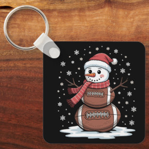 Chaveiro Natal Futebol Americano Boneco de Neve Xmas Esport