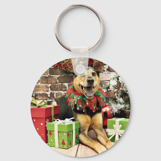Chaveiro Natal - German shepherd X - Bailey (Frente)