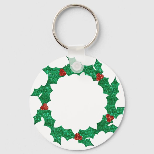Chaveiro natal holly wreath (Frente)