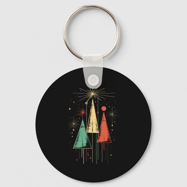 Chaveiro Natal Moderno de Meados do Século (Frente)
