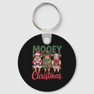 Chaveiro Natal Mooey Design Engraçado de Vaca das Terras Al