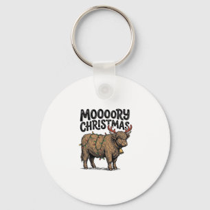 Chaveiro Natal Moooory Vaca das Terras Altas da Escócia Gra