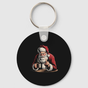 Chaveiro Natal Papai Noel Dedo do Meio Sarcástico Natal Div