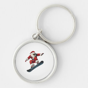 Chaveiro Natal Papai Noel Snowboard Esqui Esquiador