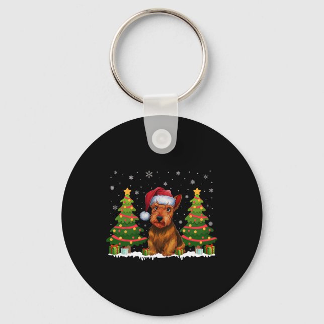 Chaveiro Natal para Papais noeis de Cachorro Terrier escocê (Frente)