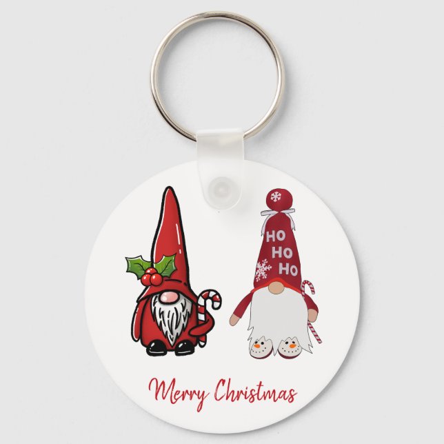 Chaveiro Natal Personalizado dos Gnomos Clássicos (Frente)