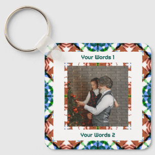 Chaveiro Natal Personalizado Inverno Verde Marrom Texto Fot