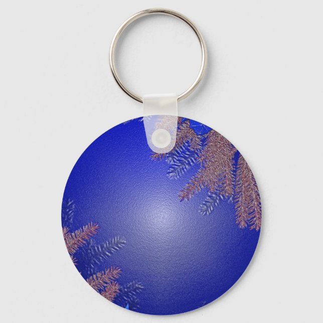 Chaveiro Natal Poinsettia Azul (Frente)
