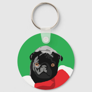 Chaveiro Natal preto do Pug